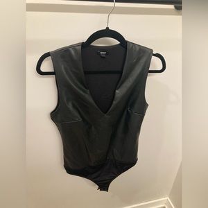 Express Faux Leather Bodysuit